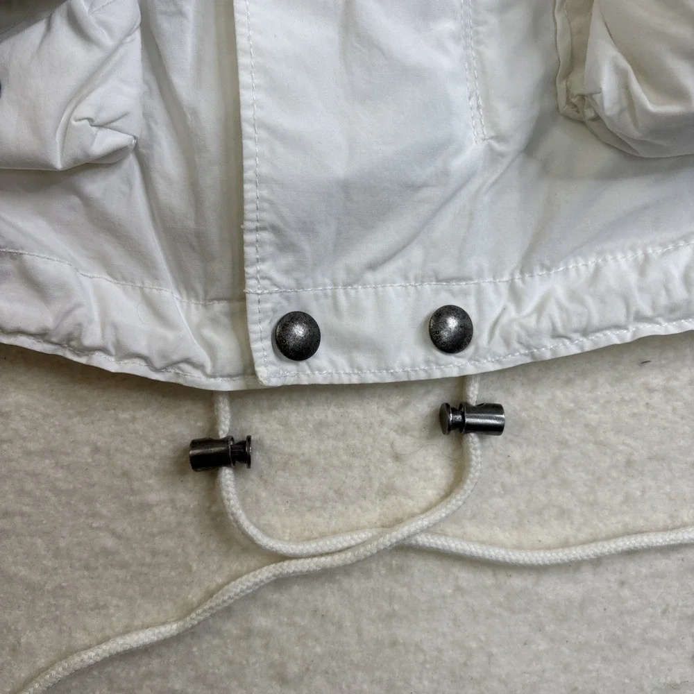 Ralph Lauren utility Jacket Men M White Field Military Hunting Stowaway hood Vtg